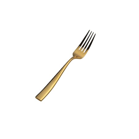 Bon Chef Manhattan, Dinner Fork, Euro, Solid Handle, Mirror Finish, 18/10, 8.38" - Gold , set of 12 S3017G